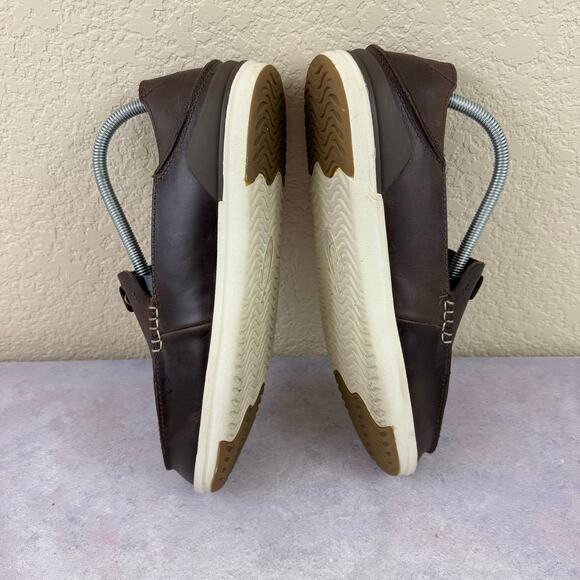 Olukai Kakaha Shoes Mens Size 9.5 Brown Leather Slip On Casual Loafers Read - Picture 6 of 13